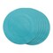 Contemporary Home Living Teal Double Framed Round Placemats - 13.75" - Blue - Set of 6
